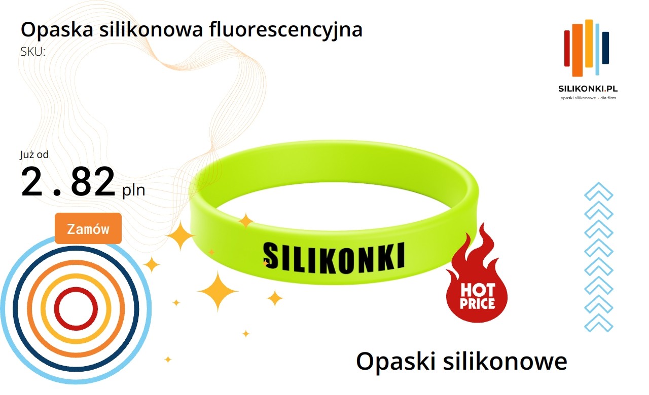 Fluorescencyjna opaska silikonowa w różnych kolorach