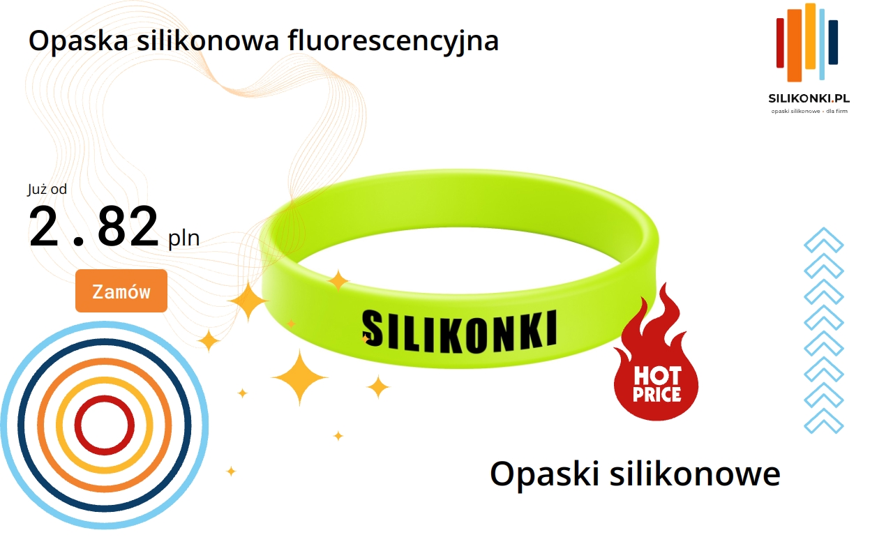 Opaska silikonowa fluorescencyjna w jasnych kolorach