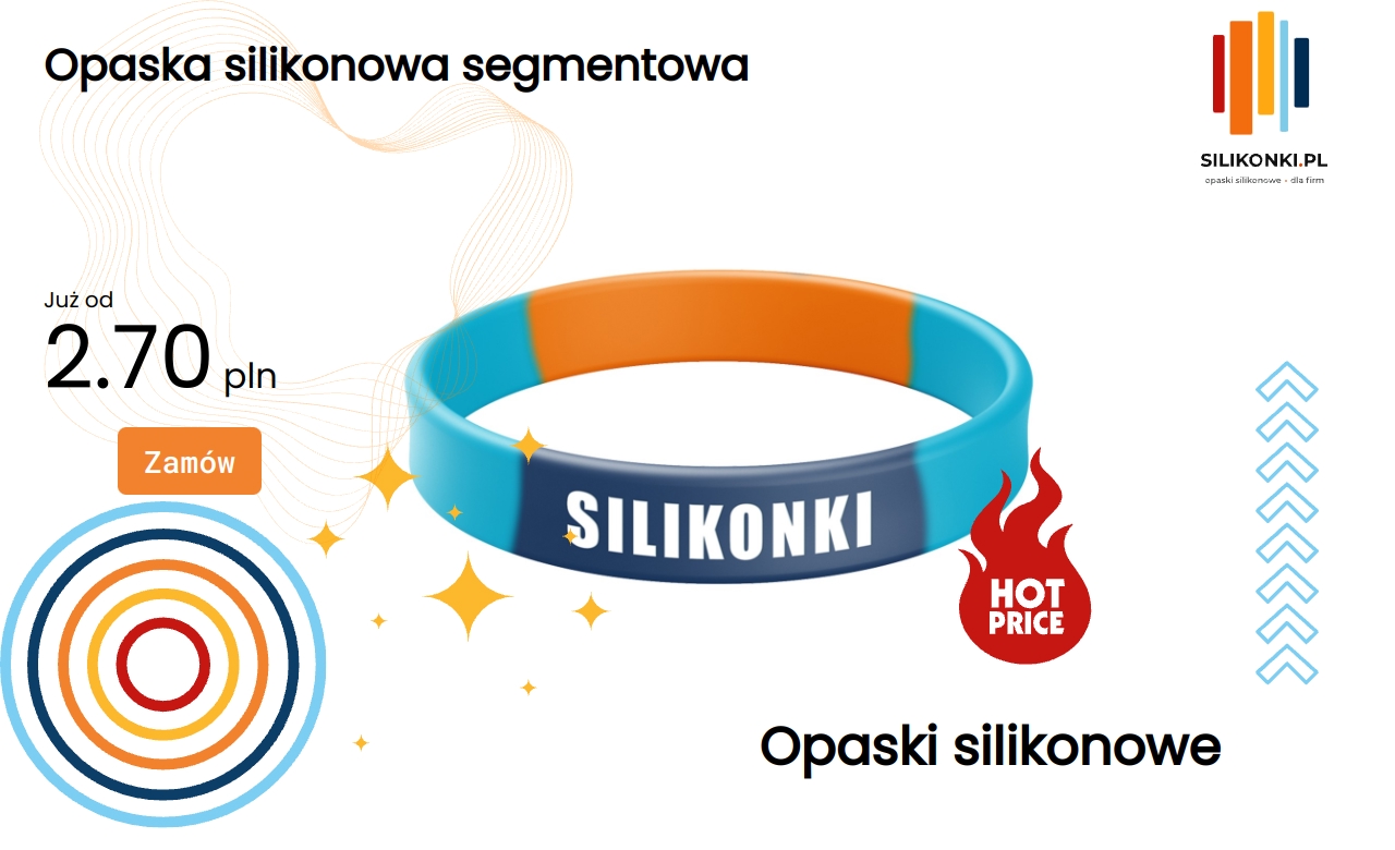 Opaska silikonowa segmentowa w różnych kolorach