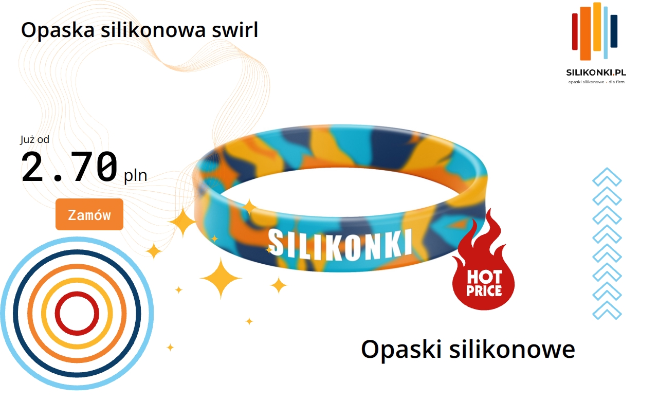 Opaska silikonowa z wzorem swirl